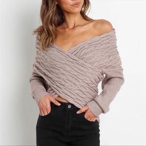 NWOT Petal and Pup Manny knit sweater in mocha, XS